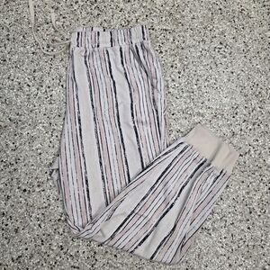 LuLaRoe Striped Track Pants - Pink, Black, White